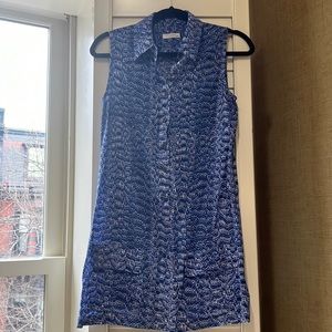 Equipment Blue Silk Dress XS